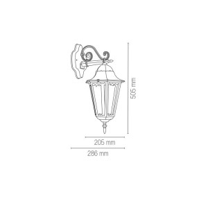 Applique da esterno IP44 nera/argento E27 Intec FIRENZE - foto 4
