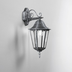 Applique da esterno IP44 nera/argento E27 Intec FIRENZE - foto 5