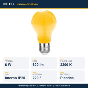 Lampadina LED anti insetti E27 6W 2200K Intec - foto 2