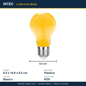 Lampadina LED anti insetti E27 6W 2200K Intec - foto 3