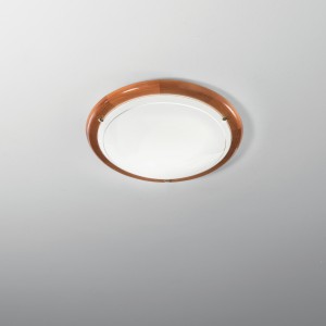 Plafoniera 40 cm in legno e vetro 2 luci E27 Luce Ambiente e Design - foto 3