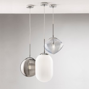 Sospensione 1 luce E27 in vetro grigio GREENWICH Luce Ambiente e Design - foto 2