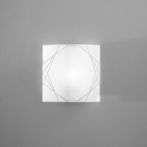 Applique da interno in vetro bianco 26x26 cm E27 Luce Ambiente e Design - foto 2