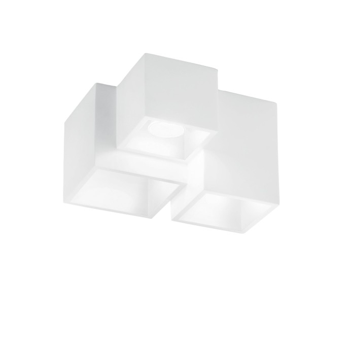 Plafoniera 3 luci GU10 in gesso bianco Luce Ambiente e Design