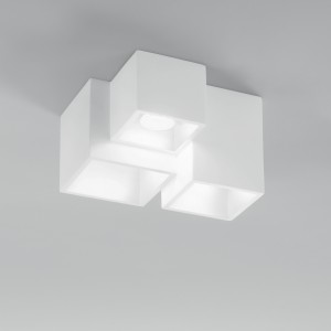 Plafoniera 3 luci GU10 in gesso bianco Luce Ambiente e Design - foto 5