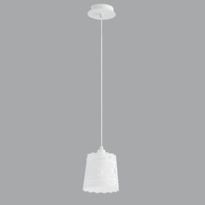 Sospensione CLUNY E14 bianca in metallo 14 cm Luce Ambiente e Design - foto 2
