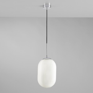 Sospensione 1 luce E27 in vetro bianco GREENWICH - Luce Ambiente e Design - foto 3