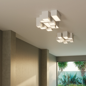 Plafoniera LIVING 36x12x13 cm 4 luci E14 bianca Luce Ambiente e Design - foto 2