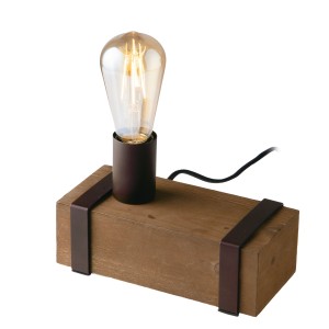 Lampada da tavolo TEXAS in legno e metallo nero Luce Ambiente e Design - foto 2