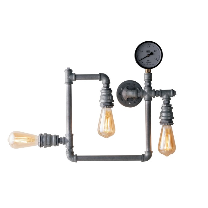 Plafoniera 3 luci E27 zincato AMARCORD Luce Ambiente e Design