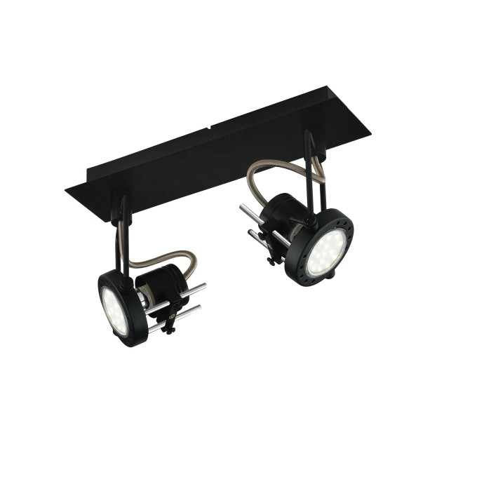 Spot 2 luci GU10 2700K nichel FAN Europe TECHNO