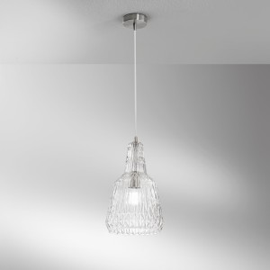 Sospensione vetro trasparente E27 1 luce Luce Ambiente e Design GALWAY - foto 3