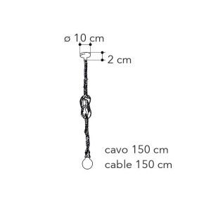 Sospensione E27 1 luce beige ROPE Luce Ambiente e Design - foto 2