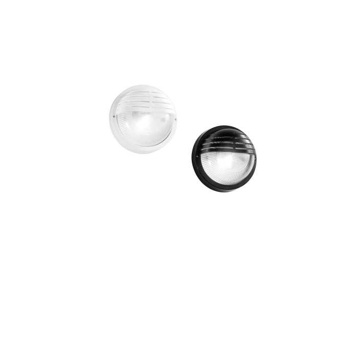 Applique da esterno tonda nera E27 IP54 Intec TURTLE