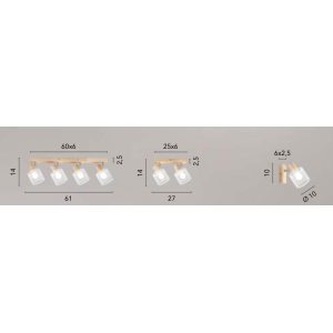 Spot 4 luci orientabili E14 IP20 TWINSET Luce Ambiente e Design - foto 2