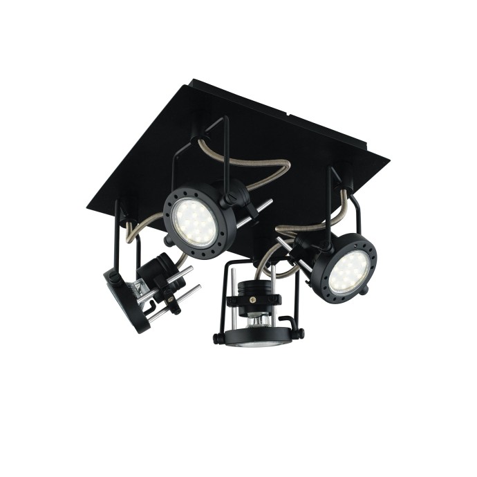 Spot 4 luci GU10 2700K nichel FAN Europe