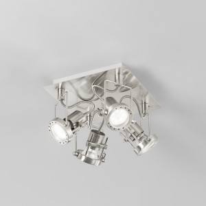 Spot 4 luci GU10 2700K nichel FAN Europe - foto 3