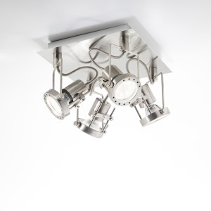 Spot 4 luci GU10 2700K nichel FAN Europe - foto 4
