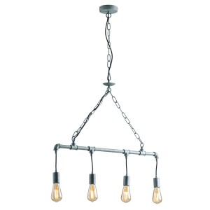 Sospensione 4 luci E27 zincato Luce Ambiente e Design AMARCORD - foto 2
