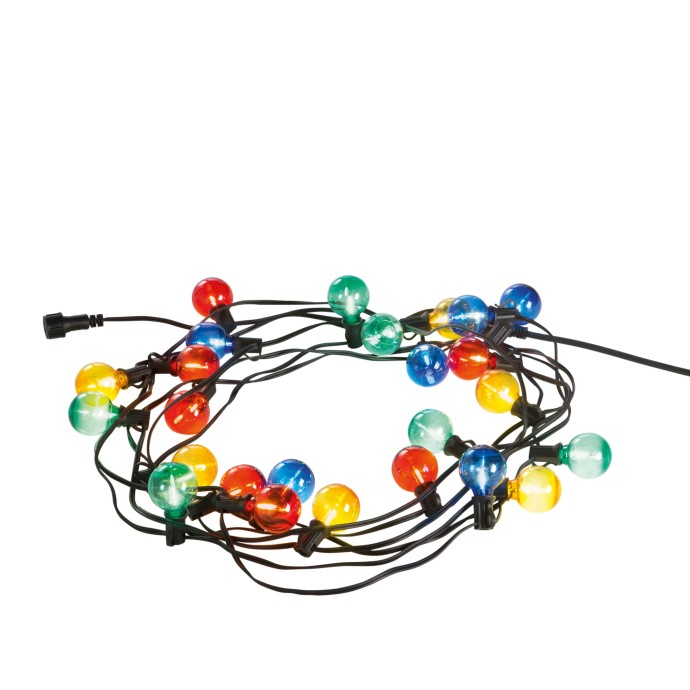 Stringa elettrificata da esterno 25 luci E12 IP44 Intec PICNIC