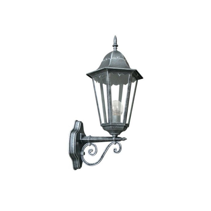 Applique da esterno E27 IP44 nera e argento Intec FIRENZE