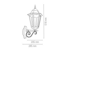 Applique da esterno E27 IP44 nera e argento Intec FIRENZE - foto 2