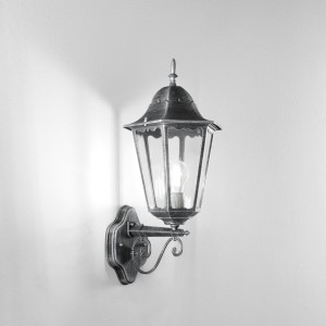 Applique da esterno E27 IP44 nera e argento Intec FIRENZE - foto 3