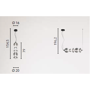 Sospensione LED 40W 3000/4000/6500K 5 vetri fumé Luce Ambiente e Design - foto 5
