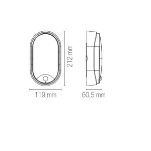 Plafoniera da esterno LED 14W 3000K IP54 Intec SENSITIVE - foto 2