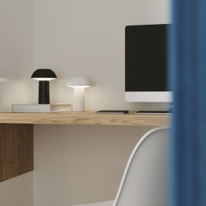 Lampada da tavolo ricaricabile LED 4,5W CCT dimmerabile nera Intec MIKES - foto 2