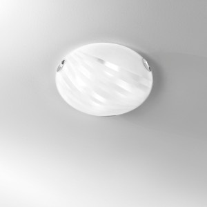 Plafoniera in vetro bianco...