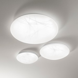 Plafoniera LED DYANA Ø51 cm CCT bianca in vetro satinato Luce Ambiente e Design - foto 2