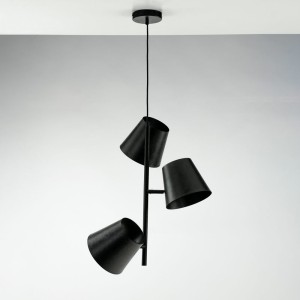 Sospensione 3 luci E27 grigia in metallo Luce Ambiente e Design - foto 2