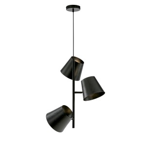 Sospensione 3 luci E27 grigia in metallo Luce Ambiente e Design - foto 4
