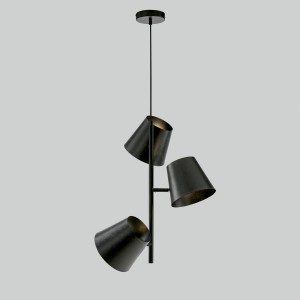 Sospensione 3 luci E27 grigia in metallo Luce Ambiente e Design - foto 5