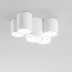 Plafoniera 5 luci GU10 bianca in gesso Luce Ambiente e Design - foto 4