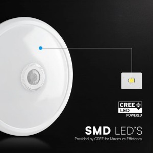 Plafoniera LED rotonda 12W 4000K con sensore PIR bianca V-TAC VT-13 - foto 9
