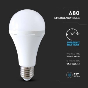 Lampadina LED di emergenza E27 12W 4000K con batteria 4,5h V-TAC VT-51012 - foto 5