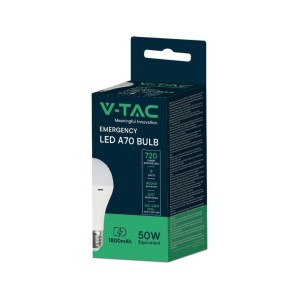 Lampadina LED E27 9W 4000K con batteria di emergenza 3h e funzione torcia V-TAC VT-509 - foto 3
