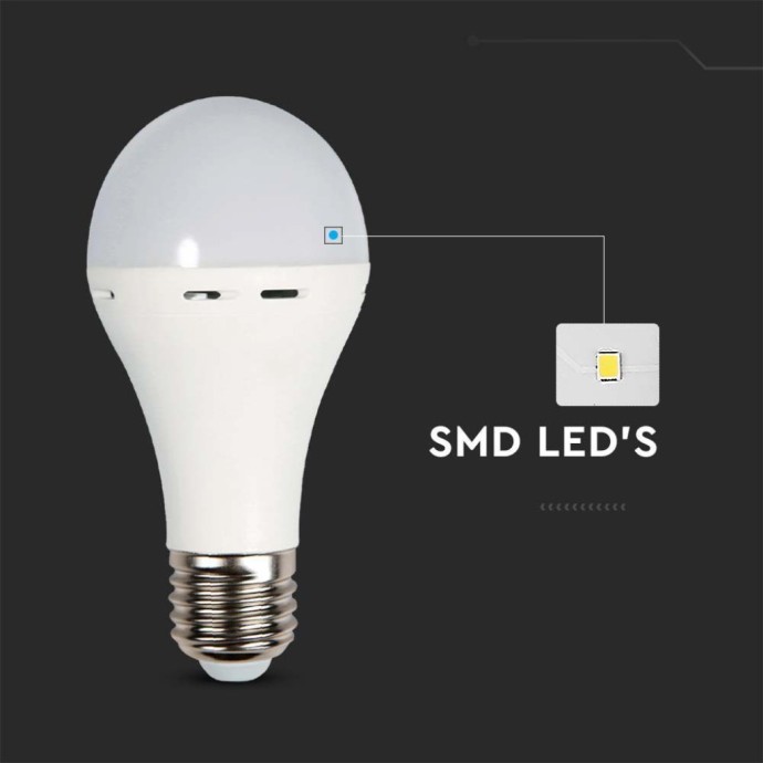 Lampadina LED E27 9W 4000K con batteria di emergenza 3h e funzione torcia V-TAC VT-509