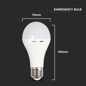Lampadina LED E27 9W 4000K con batteria di emergenza 3h e funzione torcia V-TAC VT-509 - foto 8