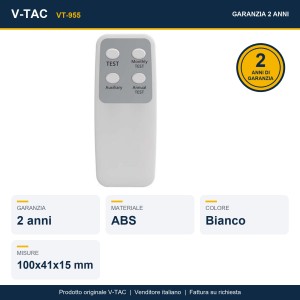 Telecomando per lampade LED di emergenza V-TAC VT-955 e VT-997, portata 3-5 m - foto 2