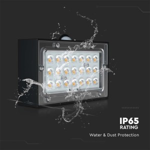 Applique LED solare da esterno 3W 3000K+4000K IP65 sensore PIR nera V-TAC VT-403 - foto 12