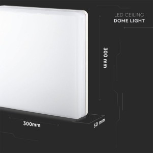 Plafoniera LED quadrata 25W 3000K IP44 chip Samsung bianca V-TAC VT-8066SQ - foto 3