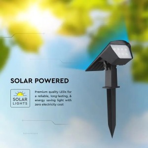 Faretto LED solare da giardino 1.3W CCT IP65 nero con picchetto o staffa V-TAC VT-10183 - foto 10
