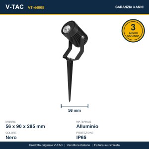 Faretto LED da giardino con picchetto GU10 35W IP65 nero V-TAC VT-44005 - foto 10