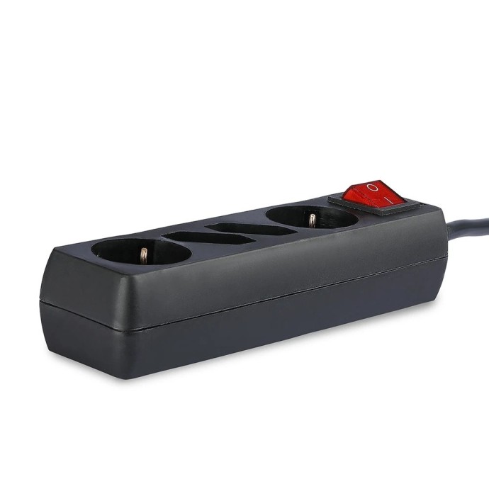 Multipresa 4 posti con interruttore, cavo 1,5 m 3G 1,5mm2, nera V-TAC VT-1117