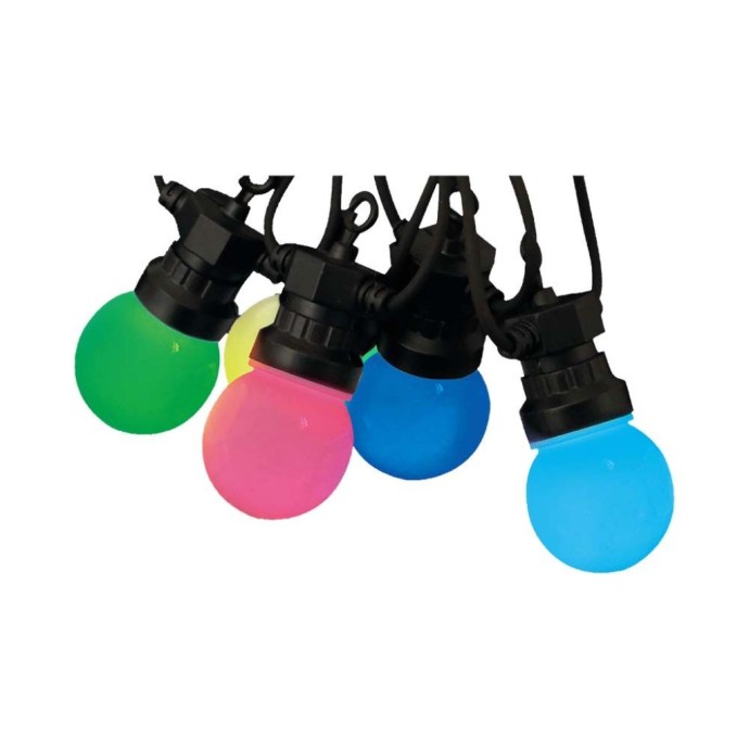 Catenaria LED 13m con 15 Lampadine RGB 0.5W IP44 e Telecomando V-TAC VT-713S