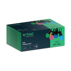 Catenaria LED 13m con 15 Lampadine RGB 0.5W IP44 e Telecomando V-TAC VT-713S - foto 4