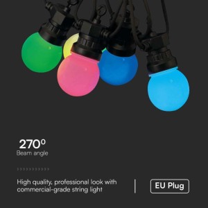 Catenaria LED 13m con 15 Lampadine RGB 0.5W IP44 e Telecomando V-TAC VT-713S - foto 5